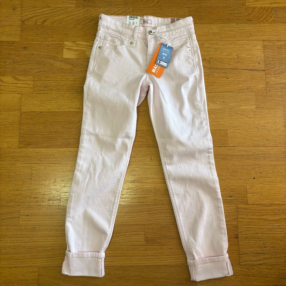 NEW MAC Pink Preppy Coastal Coquette Luxury Slim Rich Fit Slim Leg Jeans 27